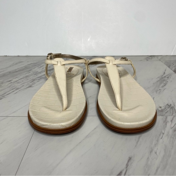 Sam Edelman Naomi Modern Ivory Crocodile Leather Sandal 6 1/2 M - Picture 2 of 14